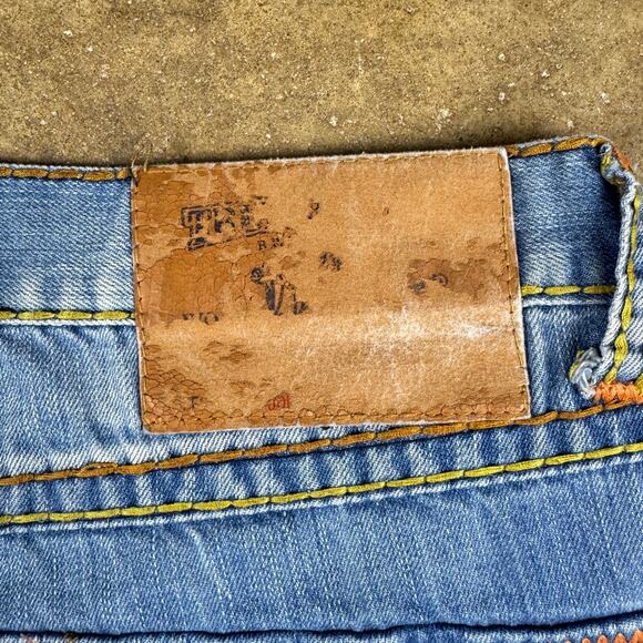 True Religion Jeans Men’s‎ 40 Rainbow Stitch Straight Leg Blue Denim Y2K - Picture 8 of 16